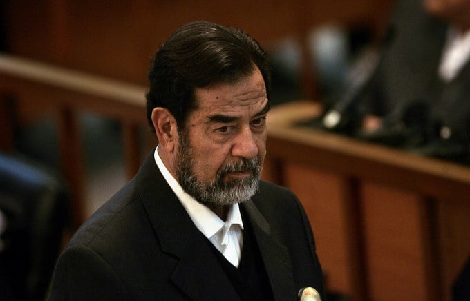 Former Iraqi President Saddam Hussein in court in Baghdad in December 2006.