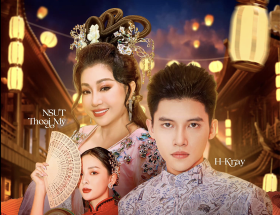 NSƯT Thoại Mỹ lần đầu kết hợp với ca sĩ H-Kray trong MV "Phấn hoa màu son" ảnh 1