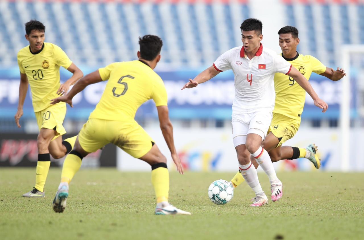 Die vietnamesische U23-Mannschaft wird beim Südostasien-U23-Turnier 2023 von Spiel zu Spiel besser. Foto: Lam Thoa