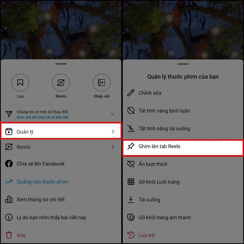 Ghim video Reels Instagram tạo điểm nhấn lên trang cá nhân