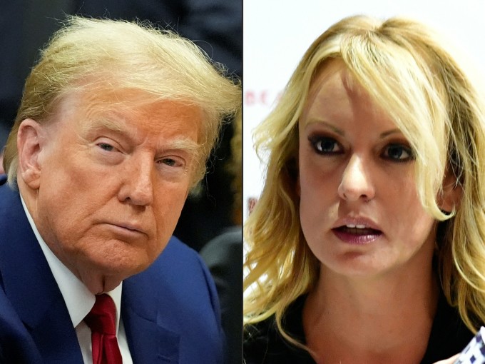 Donald Trump (izquierda) y la estrella porno Stormy Daniels. Foto: AFP