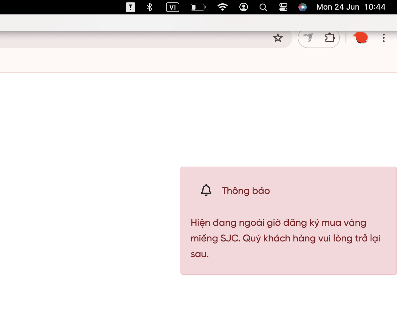 People registered to buy gold within the trading hours announced by VietinBank, but when they went to the website to register, they received a message saying 