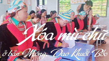 Xóa "mù chữ" ở bản Mông, Dao Khuổi Bốc