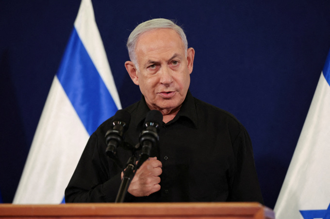 Der israelische Premierminister Benjamin Netanjahu bei einer Pressekonferenz in Tel Aviv am 28. Oktober. Foto: Reuters