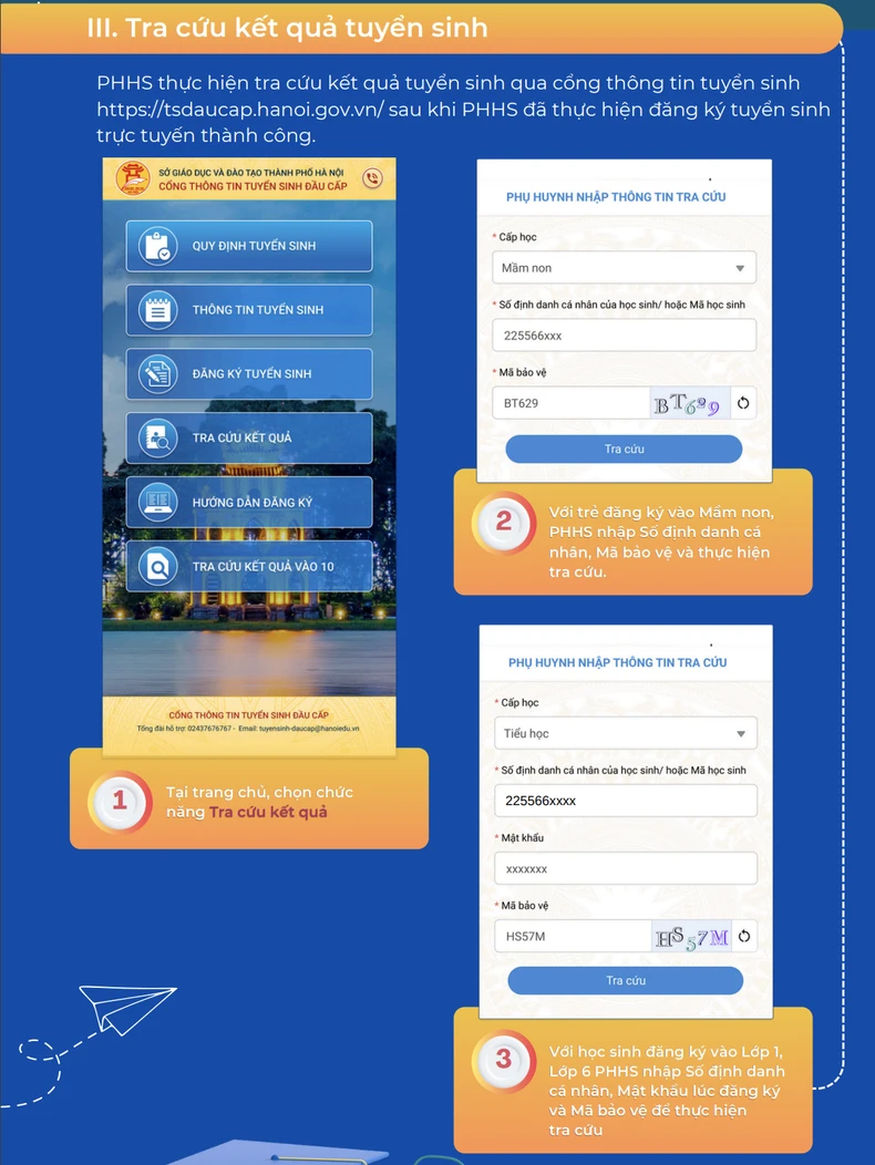 Hanoi: Instructions for online enrollment in kindergarten, grade 1, grade 6 photo 5
