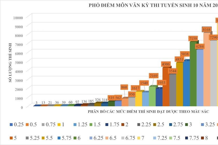 Solo un candidato obtuvo 9,5 puntos en la asignatura de Literatura en el examen de décimo grado en Ciudad Ho Chi Minh