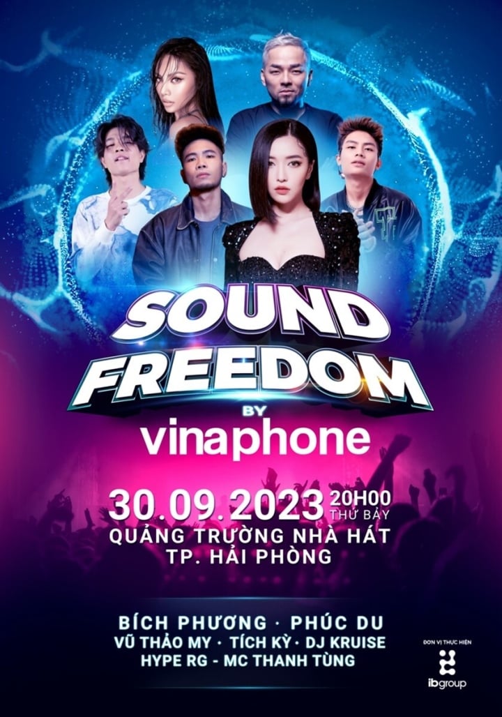 Hot artists participated in Sound Freedom by VinaPhone on the evening of September 30 at Hai Phong Theater Square.