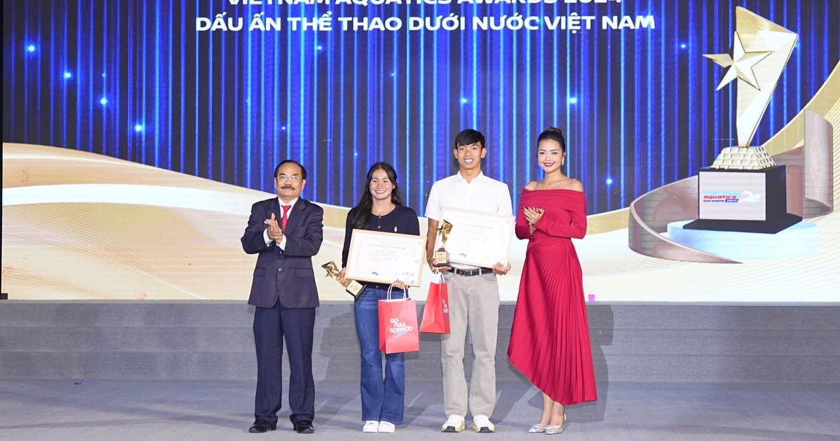 Kình ngư Huy Hoàng, Mỹ Tiên được vinh danh ở Vietnam Aquatics Awards 2024