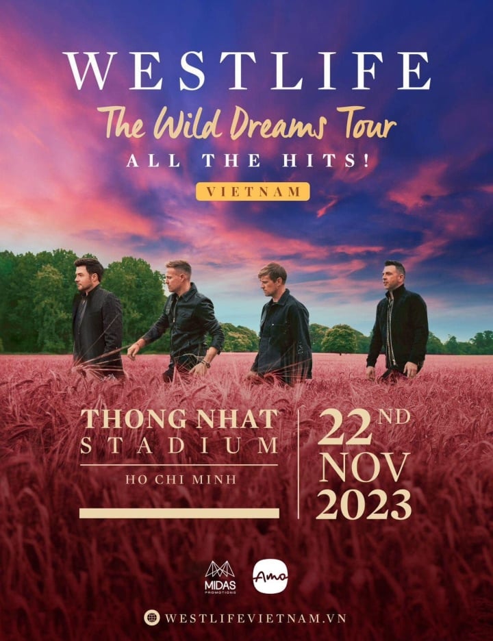 Westlife announced to hold a concert at Thong Nhat Stadium, Ho Chi Minh City.