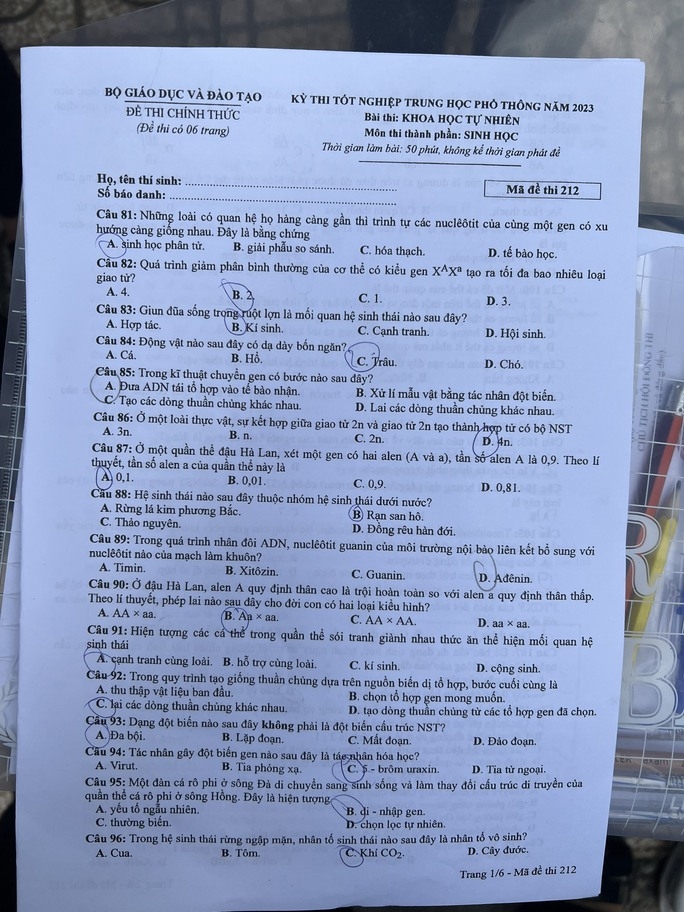 Exam details, answers for physics, chemistry, biology photo 2