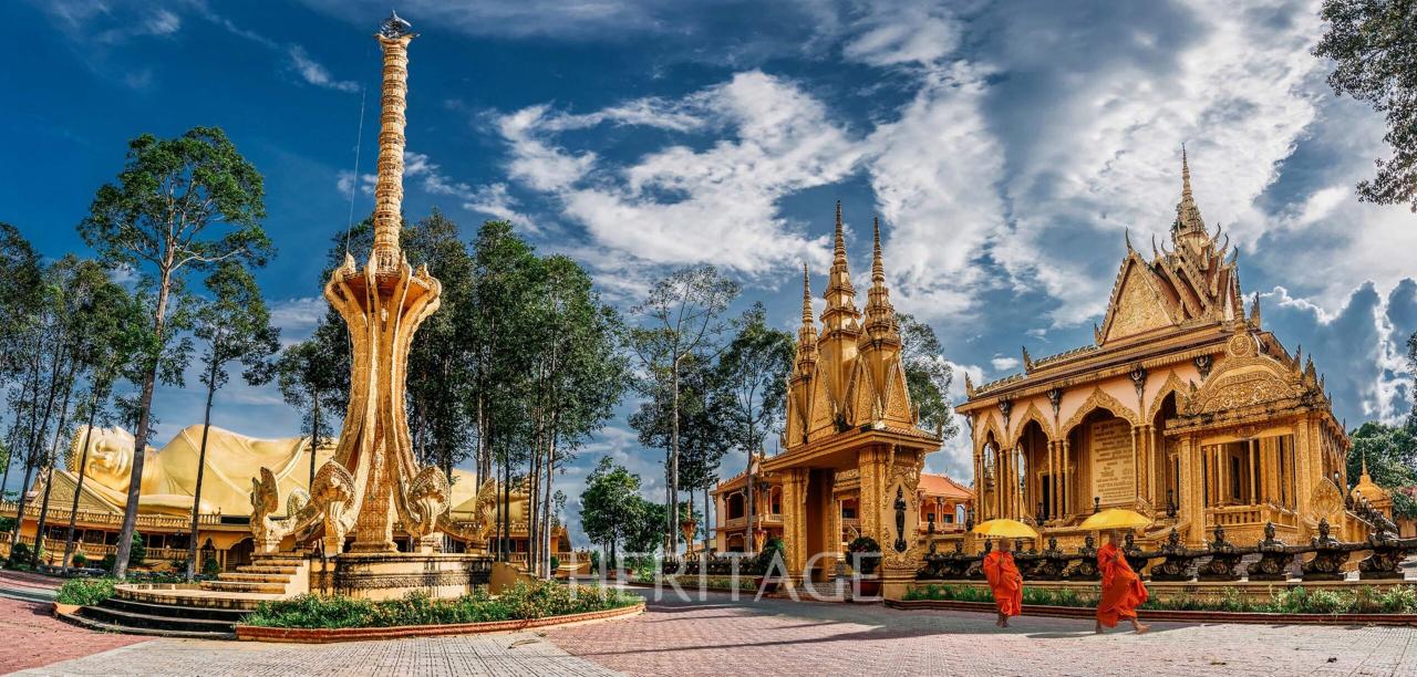 ヴァン・レイ・パゴダ - 西部地域で最大の金メッキのクメール寺院。