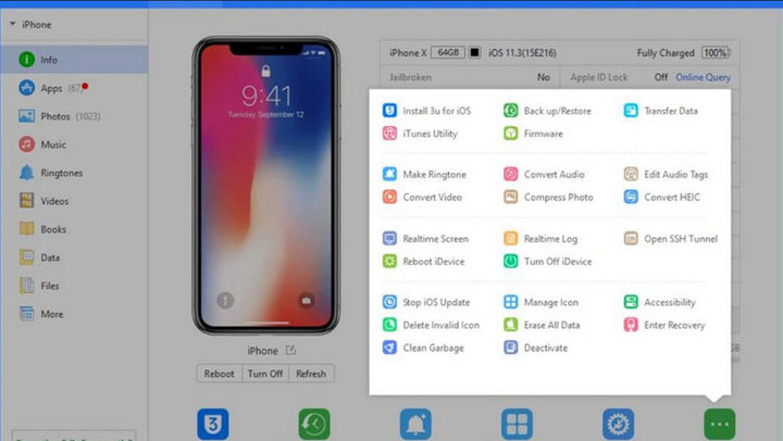 컴퓨터에 3uTools 소프트웨어 설치.