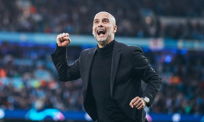 Guardiola estaba entusiasmado después de que el Manchester City derrotara al Real Madrid por 4-0 en el partido de vuelta de la semifinal de la Liga de Campeones el 17 de mayo. Foto: mancity.com