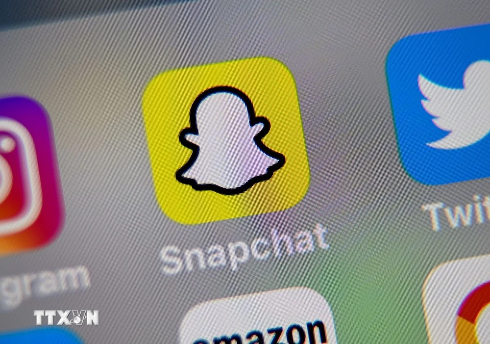 Icono de Snapchat en la pantalla del teléfono. (Foto: AFP/VNA)