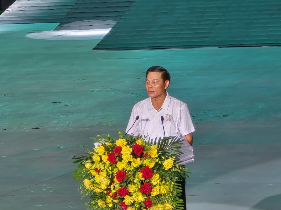 M. Nguyen Van Tung, président du Comité populaire de la ville de Hai Phong, a pris la parole lors de la cérémonie d'ouverture. Photo : Vinh Quan