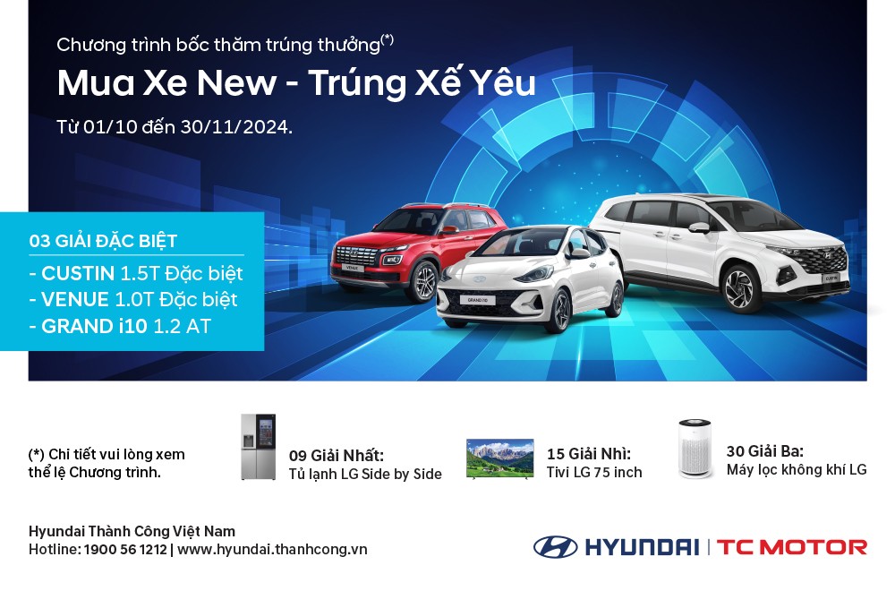 Hyundai Thành Công triển khai chương trình “Mua Xe New - Trúng Xế Yêu”