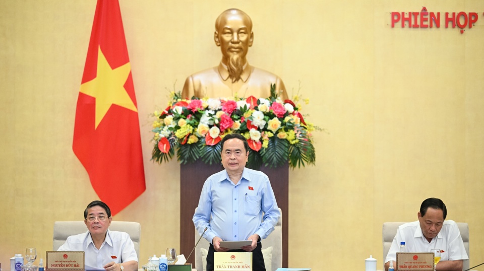 Le président de l'Assemblée nationale, Tran Thanh Man, a prononcé le discours d'ouverture de la session. Photo: Quochoi.vn