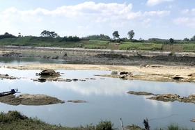 La rivière Lo est à sec dans de nombreuses régions