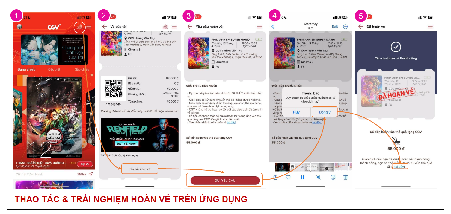 CGV ra mắt tính năng cho phép người dùng hoàn vé xem phim - Ảnh 2.