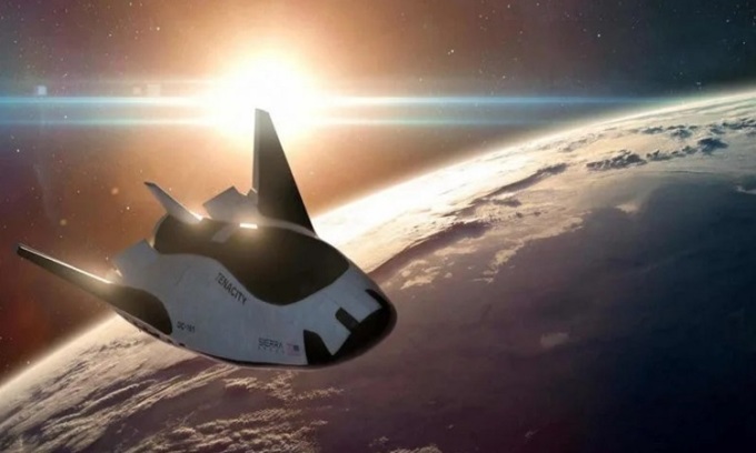 Máy bay vũ trụ Dream Chaser có hình dáng giống tàu con thoi. Ảnh: Sierra Space