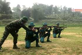 Hơn 57% cơ sở dân quân tự vệ hoàn thành chương trình huấn luyện