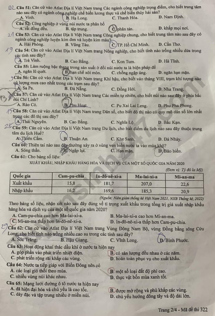 Examen de graduación de secundaria 2023, código de prueba de geografía 322, imagen 2