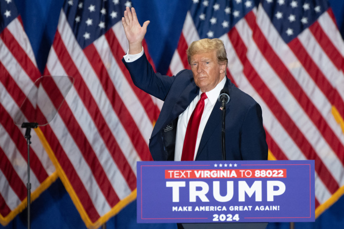 Der ehemalige Präsident Donald Trump bei einer Wahlkampfveranstaltung in Richmond, Virginia, am 2. März. Foto: AFP