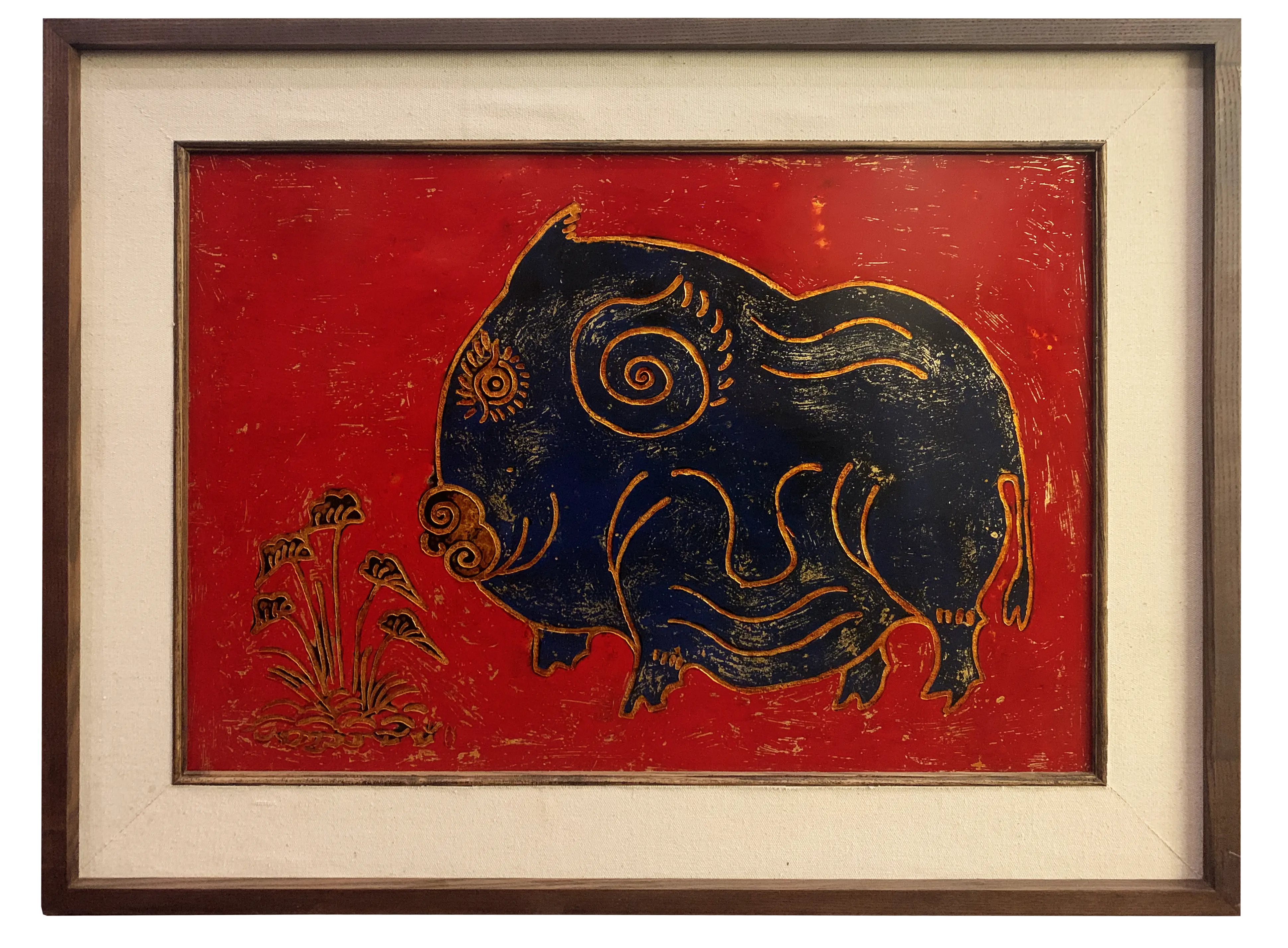 Peinture du cochon d'or