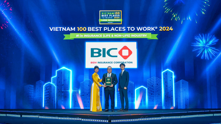 BIC vào Top 1 "Nơi làm việc tốt nhất ngành bảo hiểm Việt Nam khối doanh nghiệp lớn”