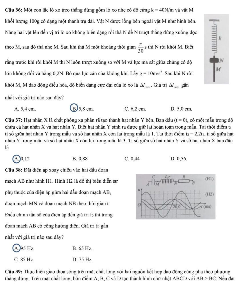 Exam details, answers for physics, chemistry, biology photo 19