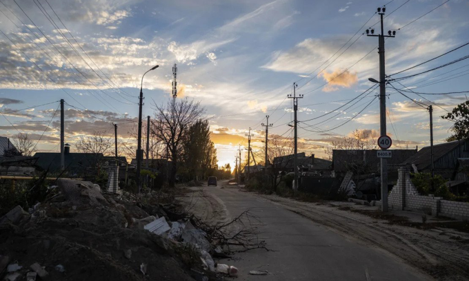 Un edificio derrumbado en la provincia de Kherson el 5 de noviembre. Foto: Anadolu