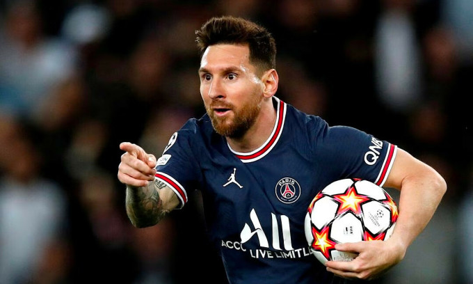 Messi trong trận PSG gặp Leipzig ở vòng bảng Champions League ngày 19/10/2021 tại Paris. Ảnh: Reuters