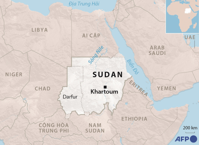 Standort Sudan. Grafik: AFP