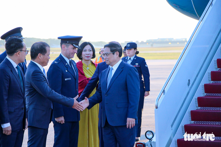 Le Premier ministre Pham Minh Chinh arrive dans la capitale américaine et visite l'université de Georgetown