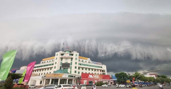 Ungewöhnliche Wolken erscheinen in Nghe An, bevor Supertaifun Yagi Land erreicht