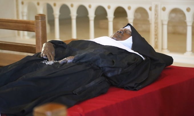 Sister Lancaster's body was exhumed and placed at the monastery on May 21. Photo: OSV News