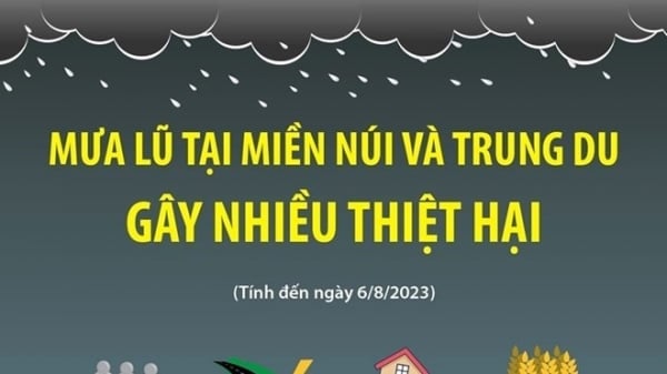 Bảng thống kê những thiệt do do mưa lớn tại vùng núi và trung du Bắc Bộ