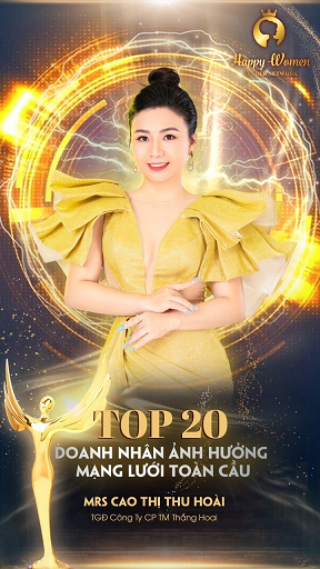 CEO Cao Thu Hoài vinh dự nhận danh hiệu Top 20 doanh nhân ảnh hưởng toàn cầu do Happy Women Leader Network tặng