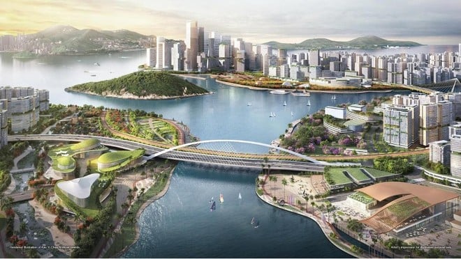 Phối cảnh đảo nhân tạo đang được lên kế hoạch triển khai tại Hongkong. Nguồn: HK Government