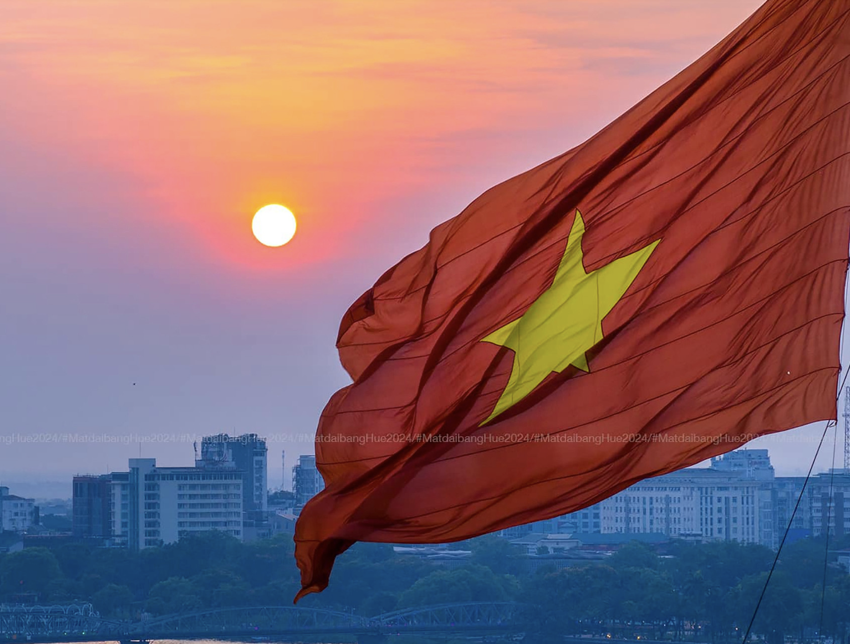 Colorful flags to celebrate National Day September 2nd