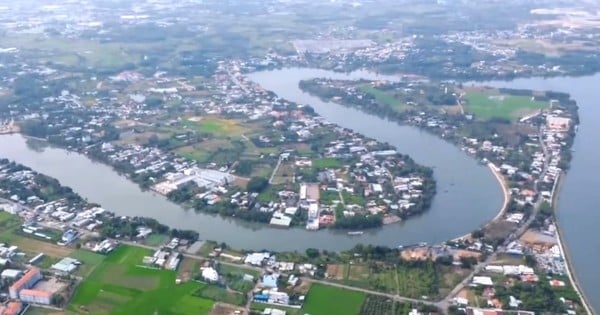 Luftaufnahme einer Gemeinde in Binh Duong, die aufgrund ihrer eigenen Besonderheiten nicht fusioniert ist.