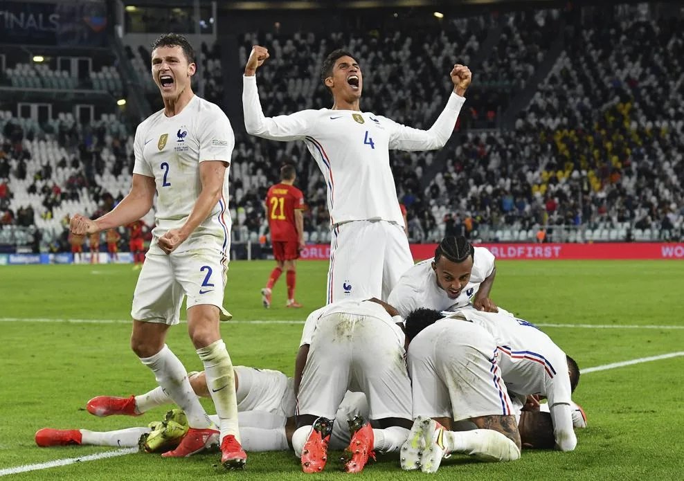 La France a remporté ses deux dernières confrontations face à la Belgique, 3-2 en demi-finale de la Ligue des Nations 2021 et 1-0 en demi-finale de la Coupe du monde 2018. Photo : UEFA