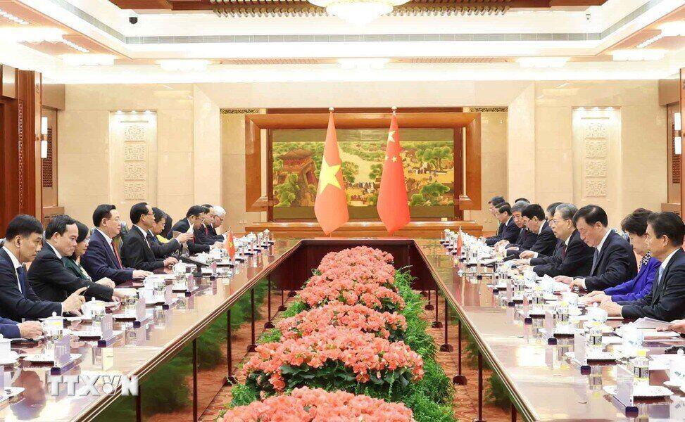 Quang cảnh cuộc hội đàm. Ảnh: Nhan Sáng/TTXVN