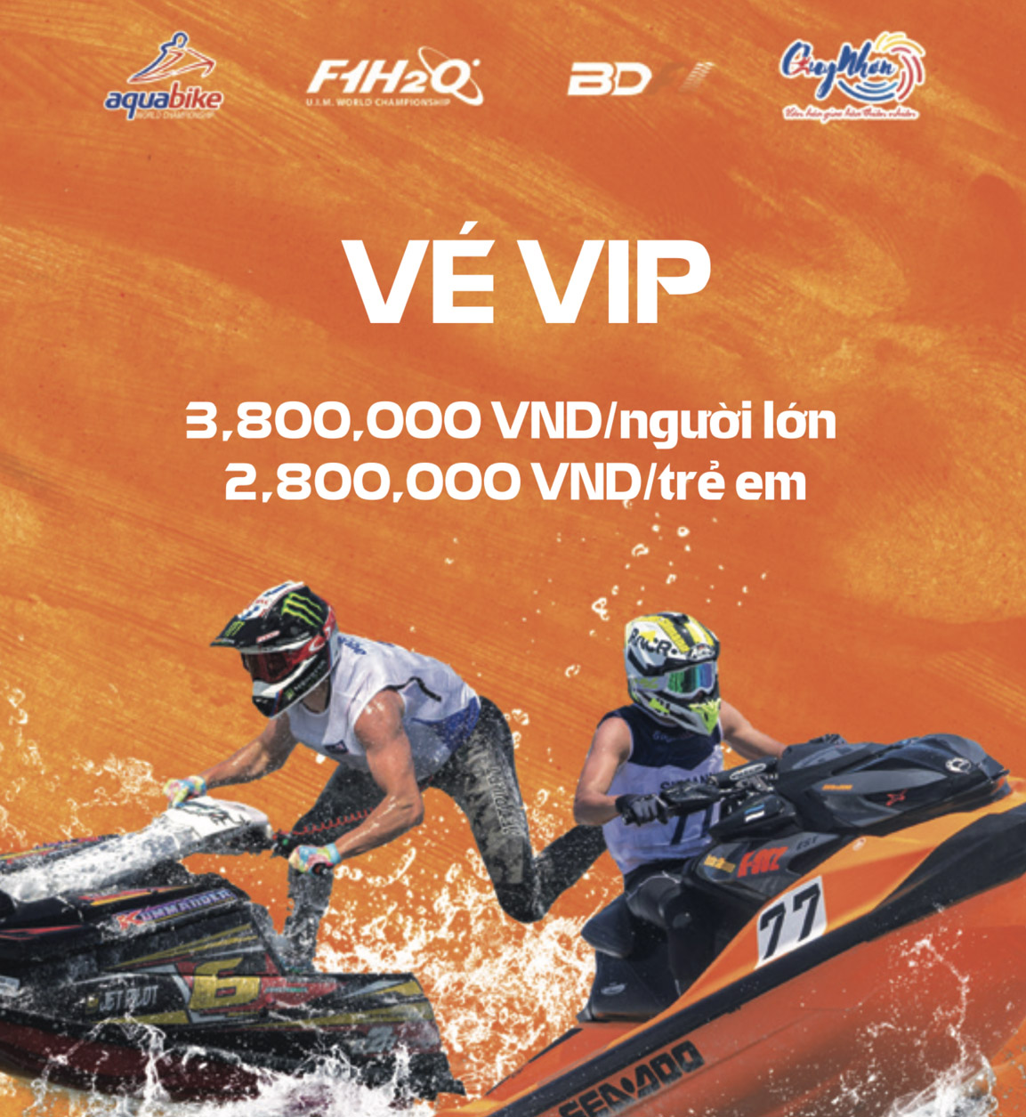 VIP ticket price for F1 motorboat race - Binh Dinh Grand Prix