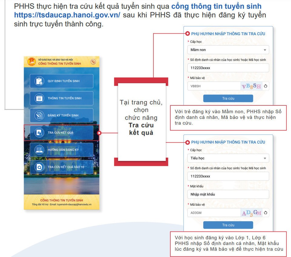 Hướng dẫn đăng ký tuyển sinh trực tuyến vào mầm non, lớp 1, lớp 6 ở Hà Nội