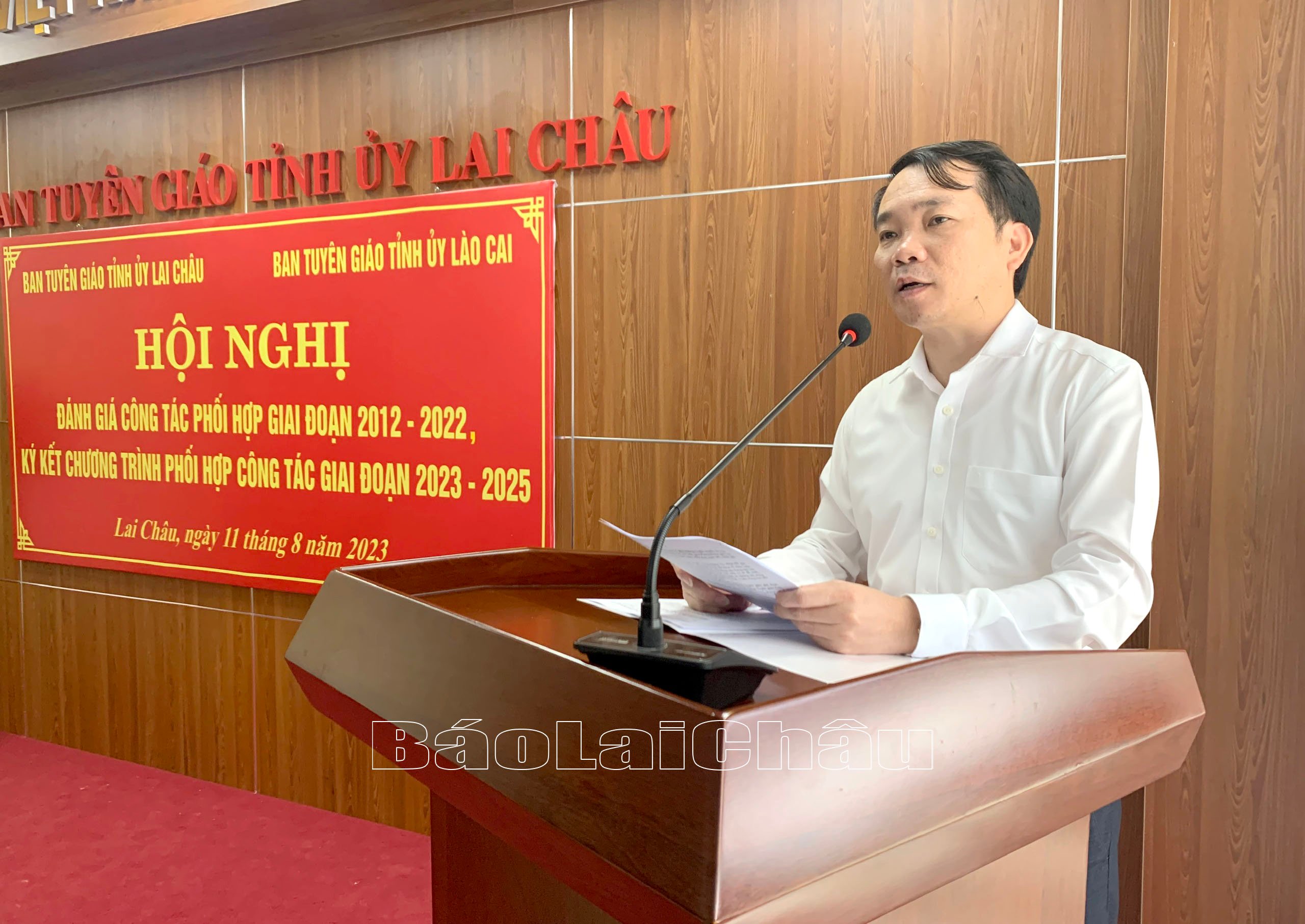 Lãnh đạo Ban Tuyên giáo Tỉnh ủy Lai Châu thông qua Dự thảo chương trình phối hợp giai đoạn 2023-2025.