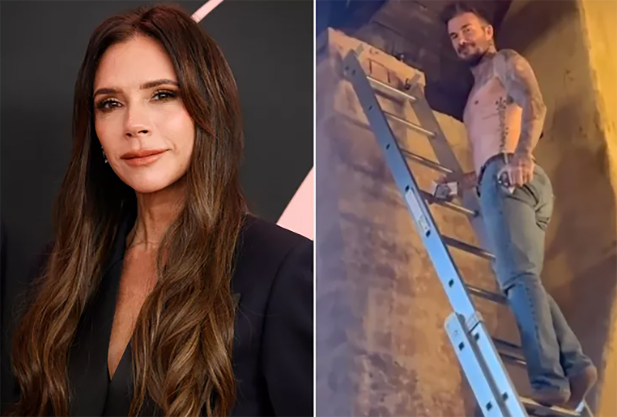 Victoria Beckham khoe ảnh chồng cởi trần làm 'thợ điện'- Ảnh 1.