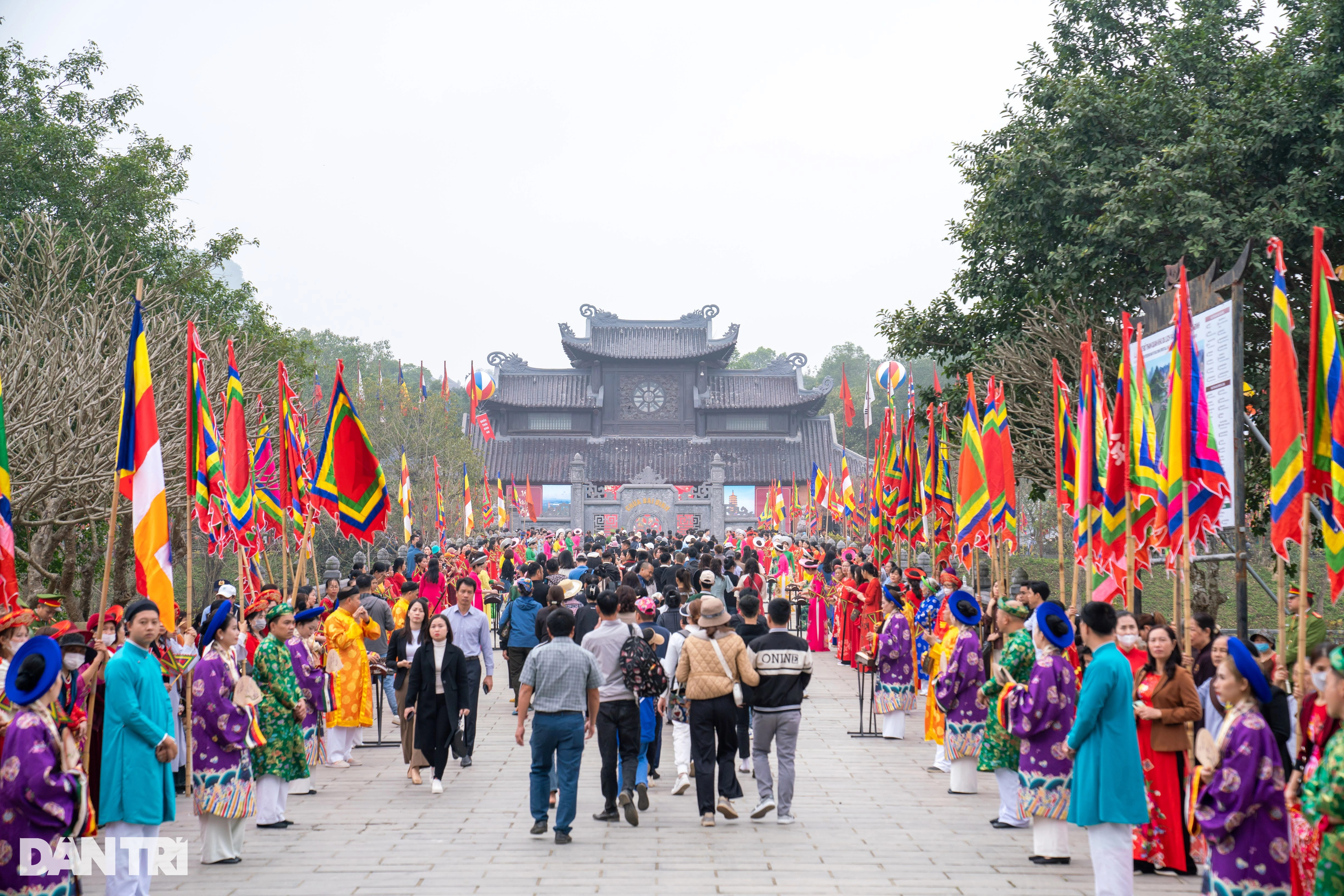 The largest temple in Vietnam is crowded with people in the first days of the year