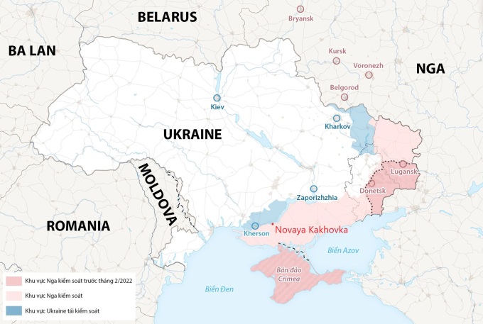 Location Novaya Kakhovka. Graphics: WP