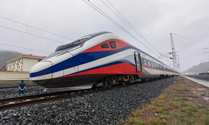 High-speed train in Laos. Photo: Xinhua